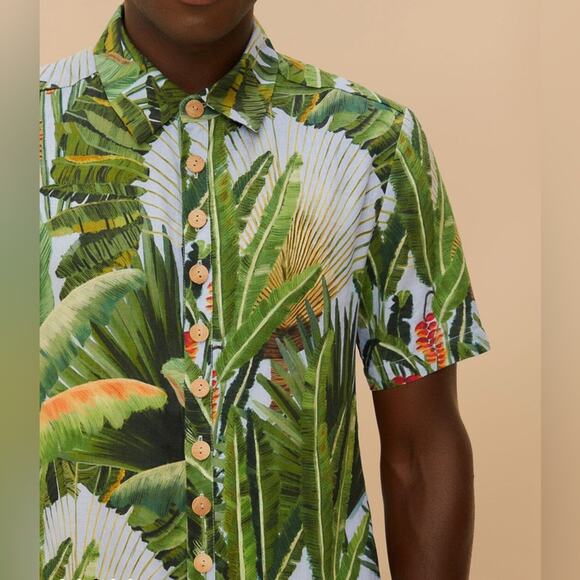 Farm Rio Blue Amazonia Forest Lenzing Ecovero Euroflax Jumpsuit - Picture 3 of 11